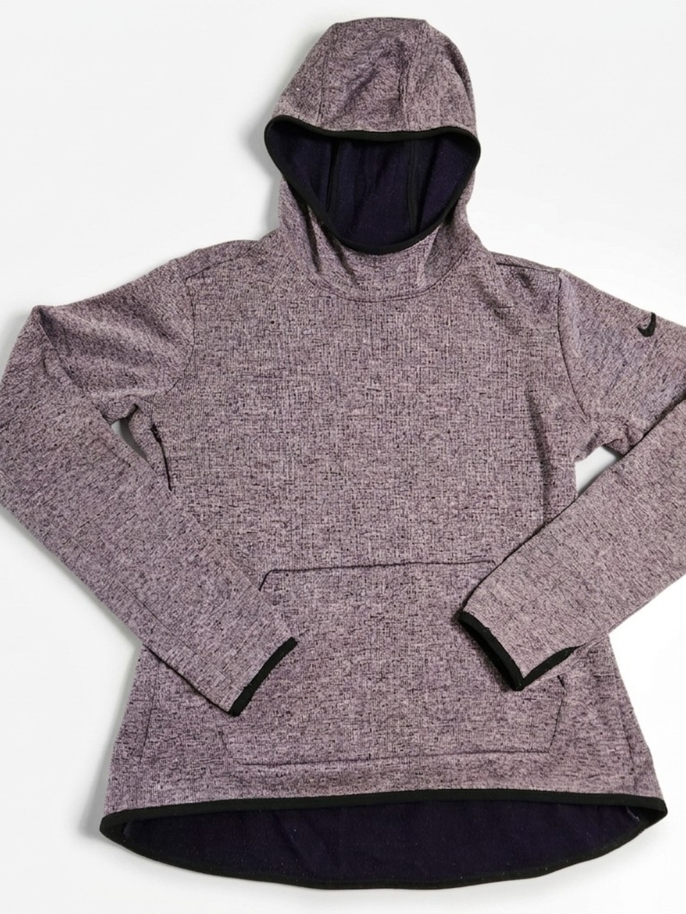 Nike Dri-FIT Purple Heathered Active Hoodie with Thumbholes